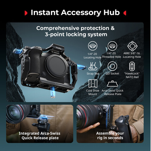 SmallRig Extension Camera Cage Kit for Canon EOS R6 Mark III/R6 II (Hawklock) - Image 4