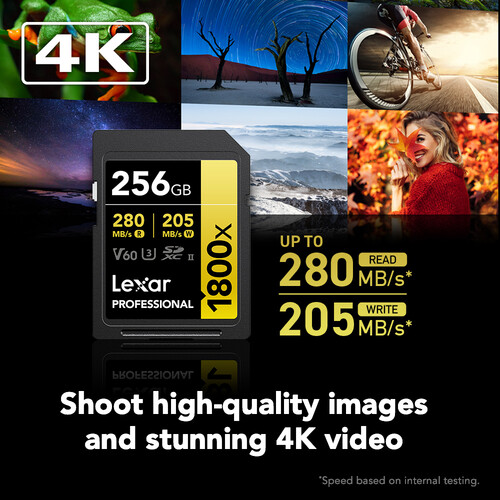 Lexar 256GB Professional 1800x UHS-II SDXC Memory Card